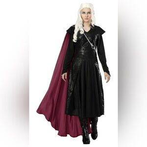 Adult Medieval Dragon Queen Costume Dragon Warrior Black Dress Halloween Outfit